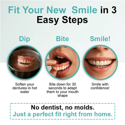 🦷NESLEMY™🦷 Natural Fit Full Denture Set（✅ Clinically backed comfort-fit dentures — Trusted for all-day comfort.）